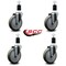 Service Caster 5'' Gray Poly Wheel Swivel 1-1/2'' Expanding Stem Caster Set, 4PK SCC-EX20S514-PPUB-112-4 - alternate 4